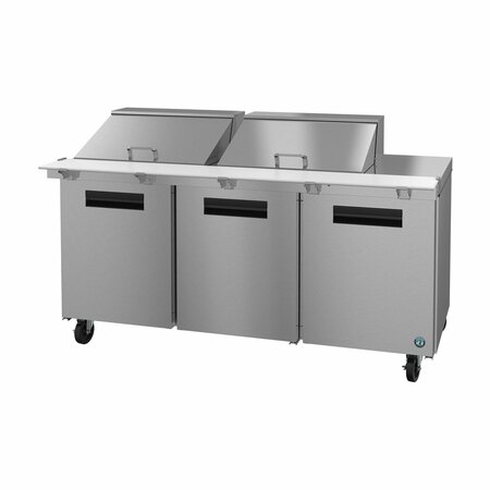 HOSHIZAKI AMERICA Refrigerator, Three Section Mega Top Prep Table, Stainless Doors,  SR72B-24M